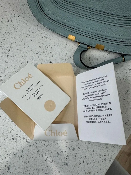 Chloe Medium Marcie  Crossbody Satchel in Faded Blue - Picture 8 of 9